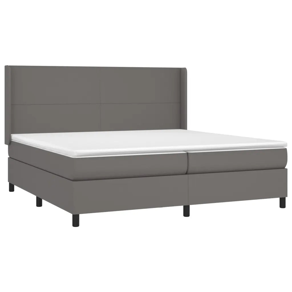 Giroletto Molle con Materasso e LED Grigio 200x200cm Similpelle 3139287