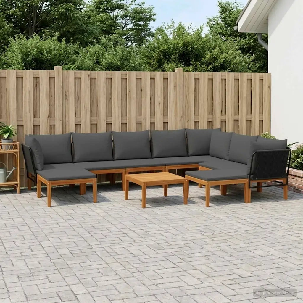 11 pcs Legno massiccio di acacia e corda Naturale 3407752