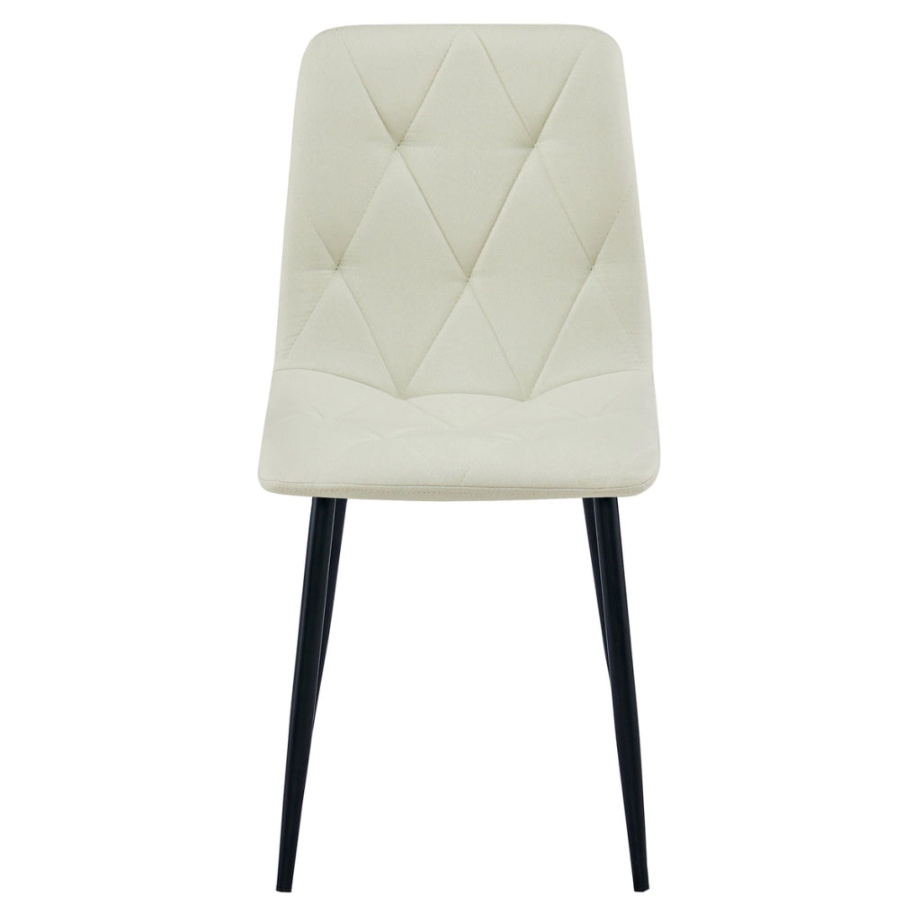 Set di 2 sedie Libra in tessuto beige e gambe nere