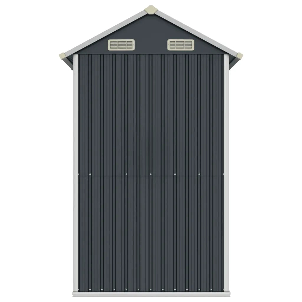Casetta da giardino antracite 192x152,5x237 cm in acciaio zincato 364531