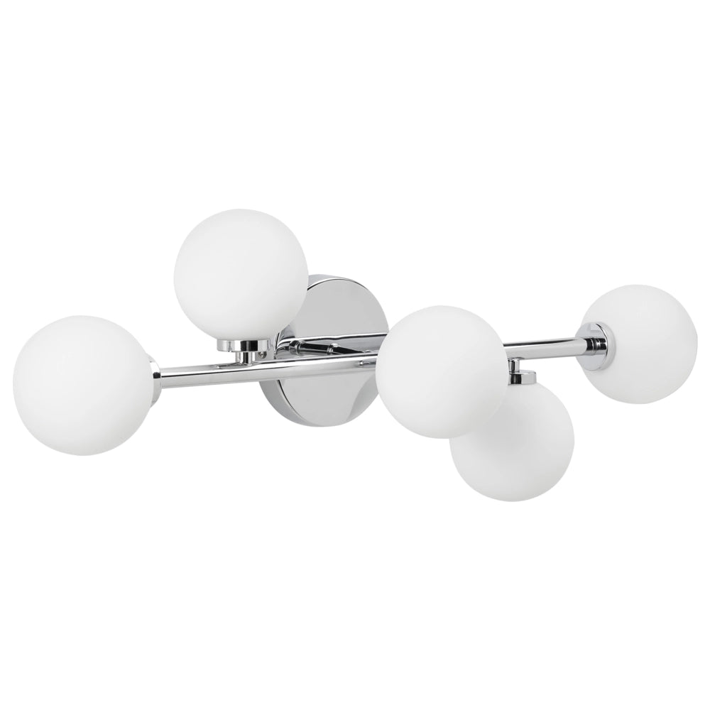 Lampada da parete in metallo per soggiorno in stile moderno a 5 luci argento glamour soggiorno