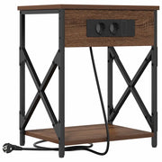 Comodino | Armadio da Notte | Mobiletto da notte Rovere Marrone 41 x 31 x 51 cm