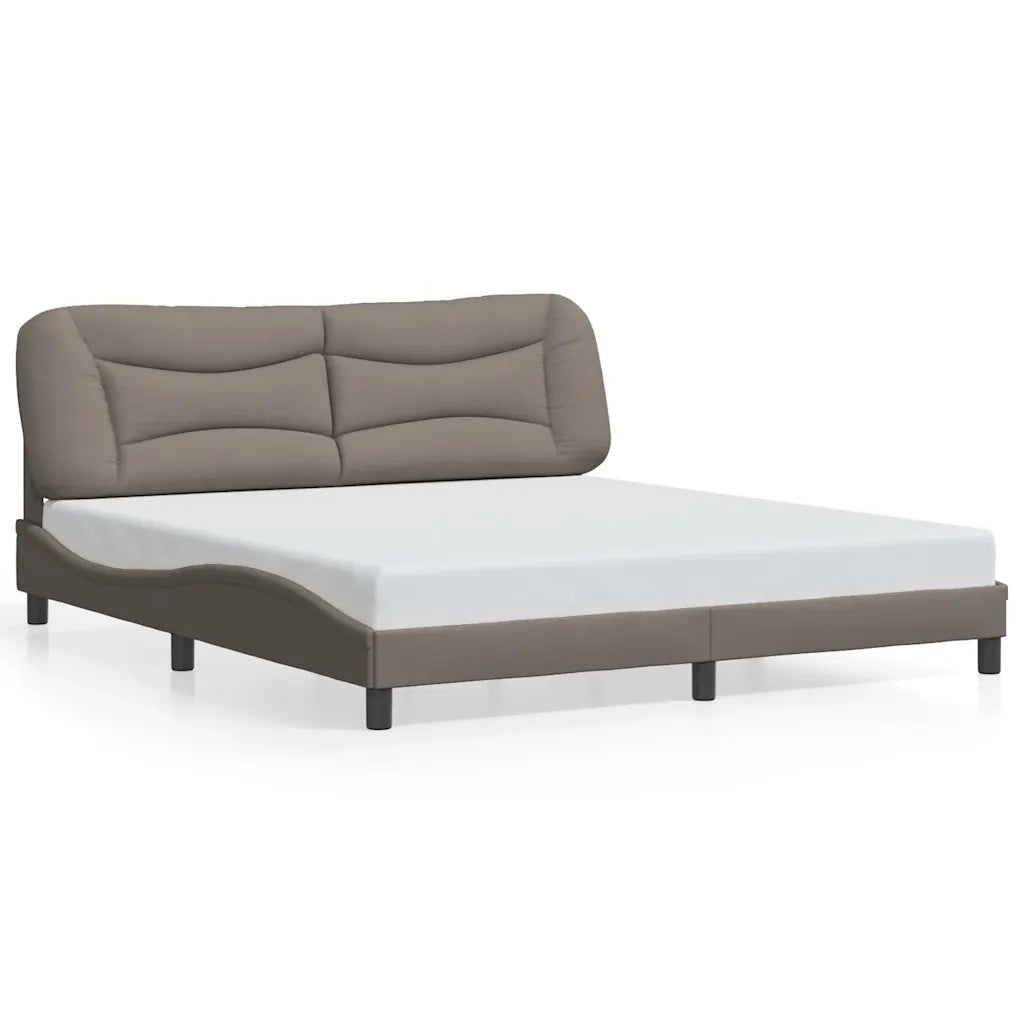 Giroletto con LED senza Materasso-Struttura Letto Hvar Tortora 180x200 cm in Tessuto