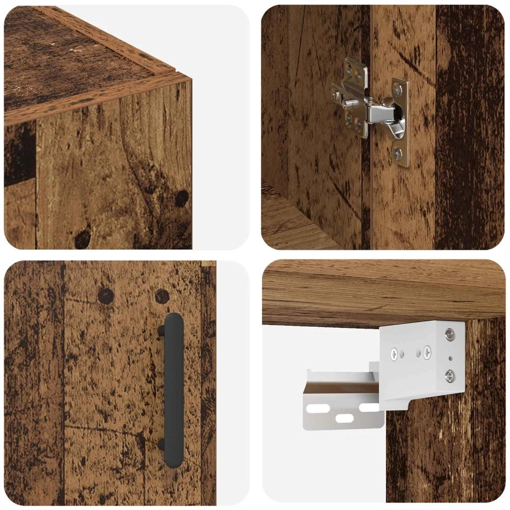 Mobiletto a muro 2 pcs Legno vecchio 69,5 x 34 x 90 cm 3394530