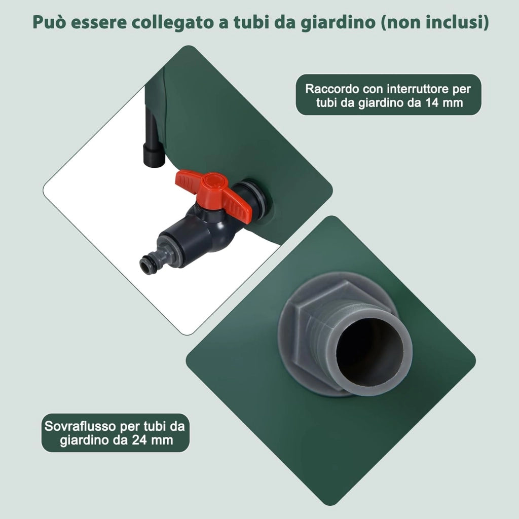Bidone per la Raccolta dell'Acqua Piovana, Serbatoio Cisterna Raccolta Acqua, con Rubinetto, 200L