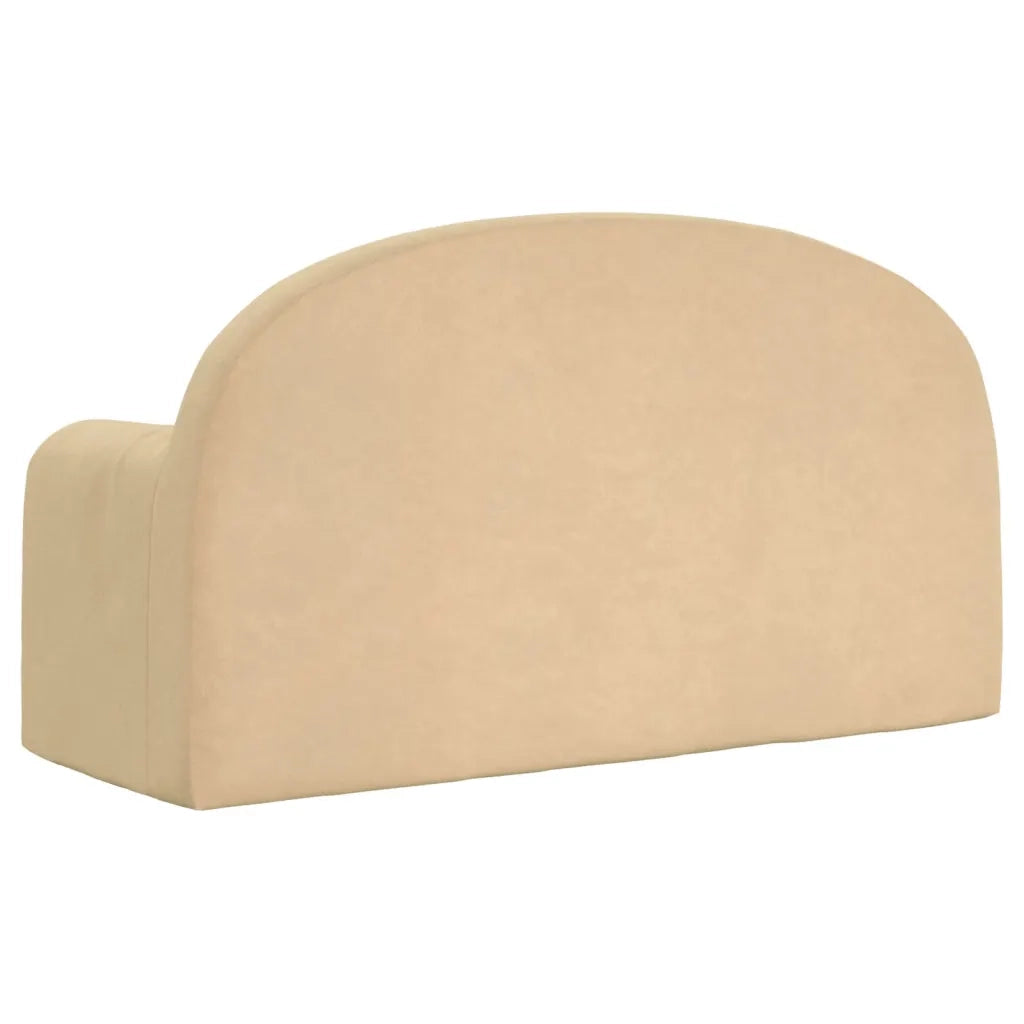 Divano per Bambini a 2 Posti Crema in Morbido Peluche cod mxl 65524