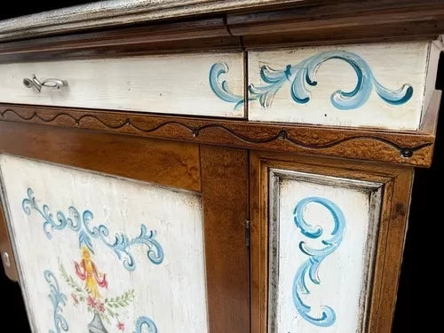 Madia credenza 2 porte arte povera laccato dipinto/bassano 213 x 54 x h. 109 - Mobili 2G