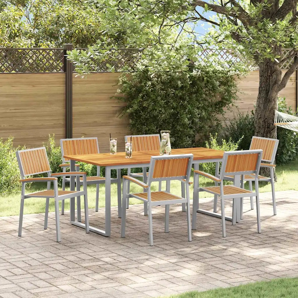 Set da Pranzo per Giardino 7 pcs Grigio 3284356