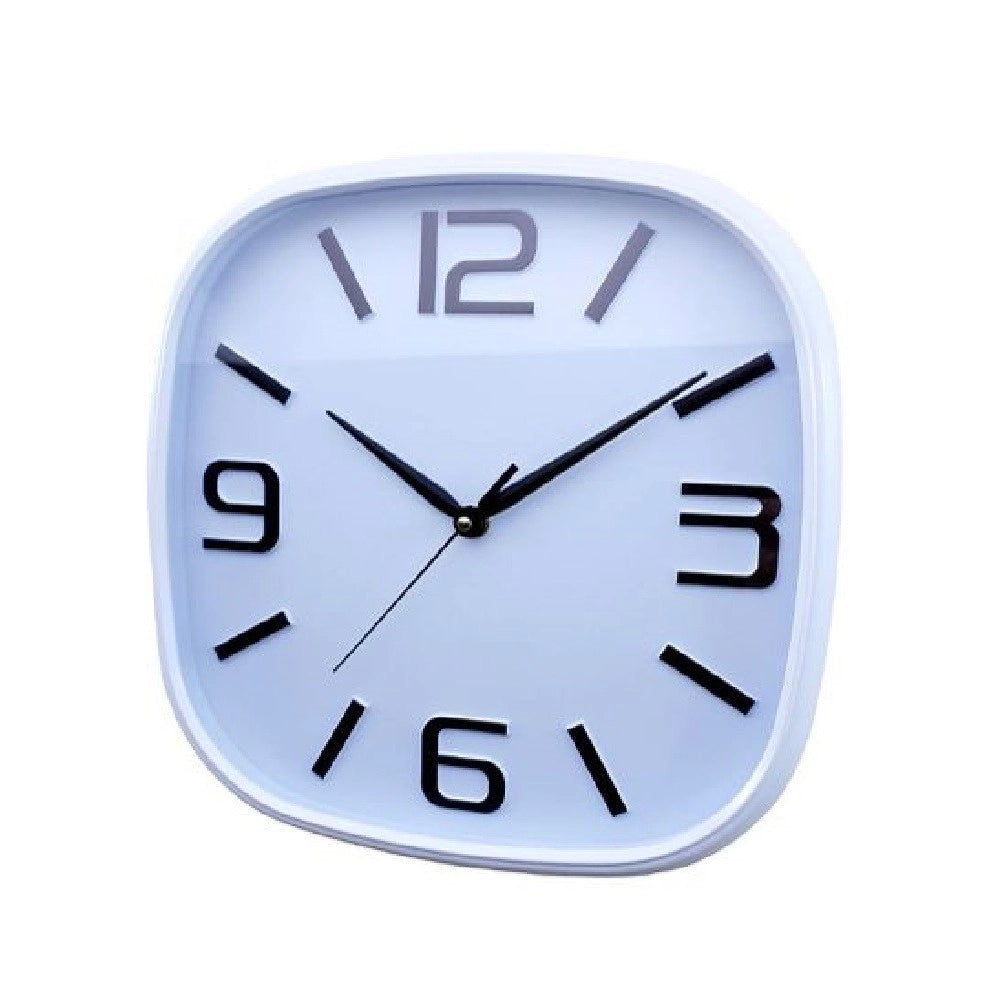 Trade Shop - Orologio Parete Muro Quadrato Analogico Casa Arredamento 30cm Bianco Nero 206959 -