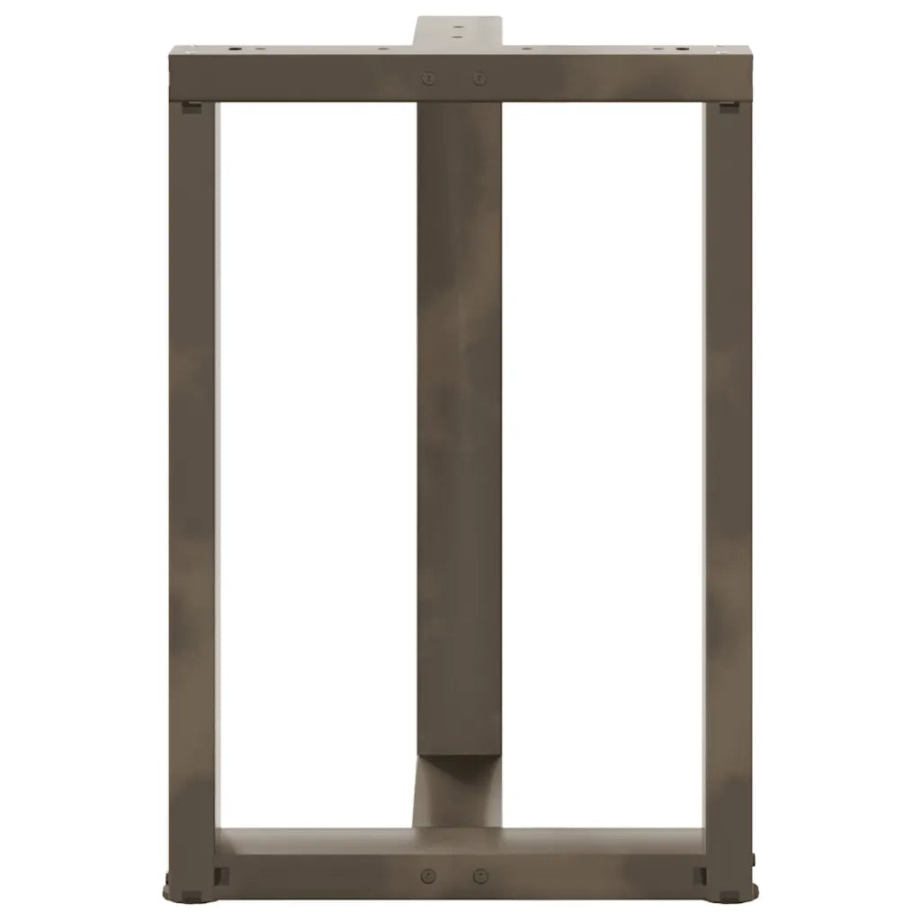Gambe per tavolo da pranzo a forma di T 2 pz nere 60x35x(72-73) cm in acciaio