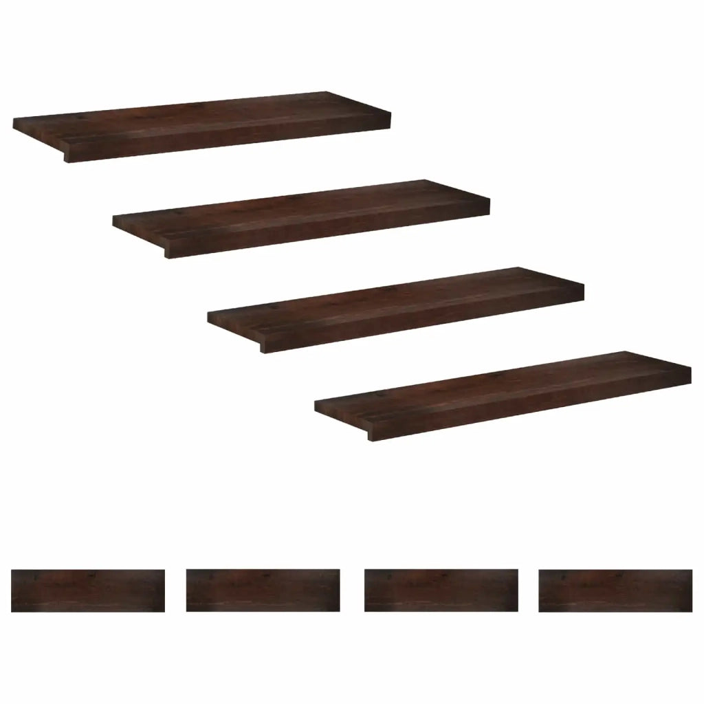 Tappeti per scale 8 pz 100 x 30 x 2 cm Marrone Scuro 3446313