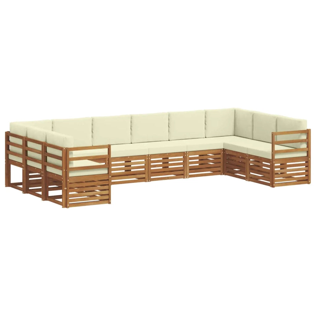 Set di divani da esterno 10 pz Naturale e Crema 3375540