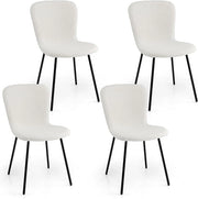 Set di 4 Sedie da Pranzo, 4 Sedie Alte da Bar, Sedie Imbottite Moderne con Schienale e Gambe in Metallo, Set di Sedie da Cucina, Portata 150 kg, 47 x 58 x 86 cm