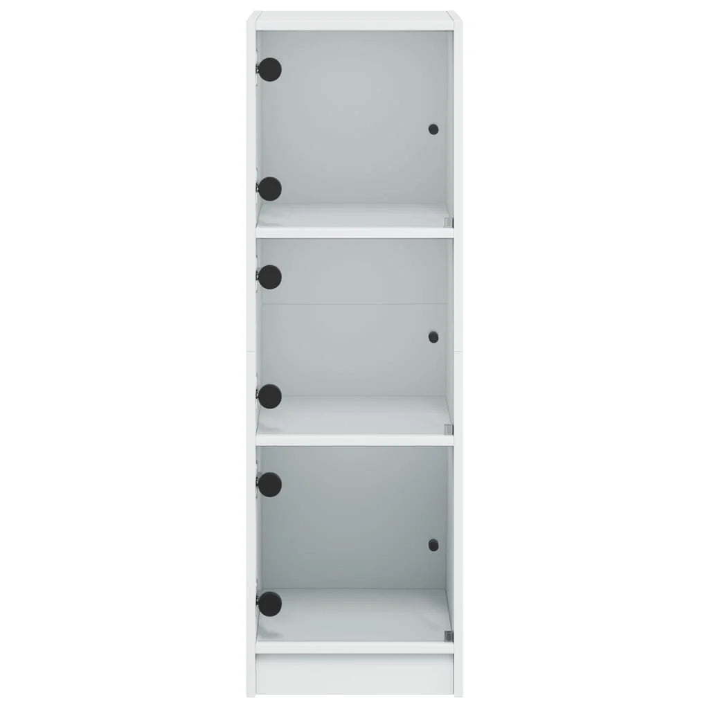 Buffet credenza cassettiera mobiletto mobile contenitore organizer per cucina soggiorno salotto con ante in vetro 35 x 37 x 109 cm bianco 02_0030107