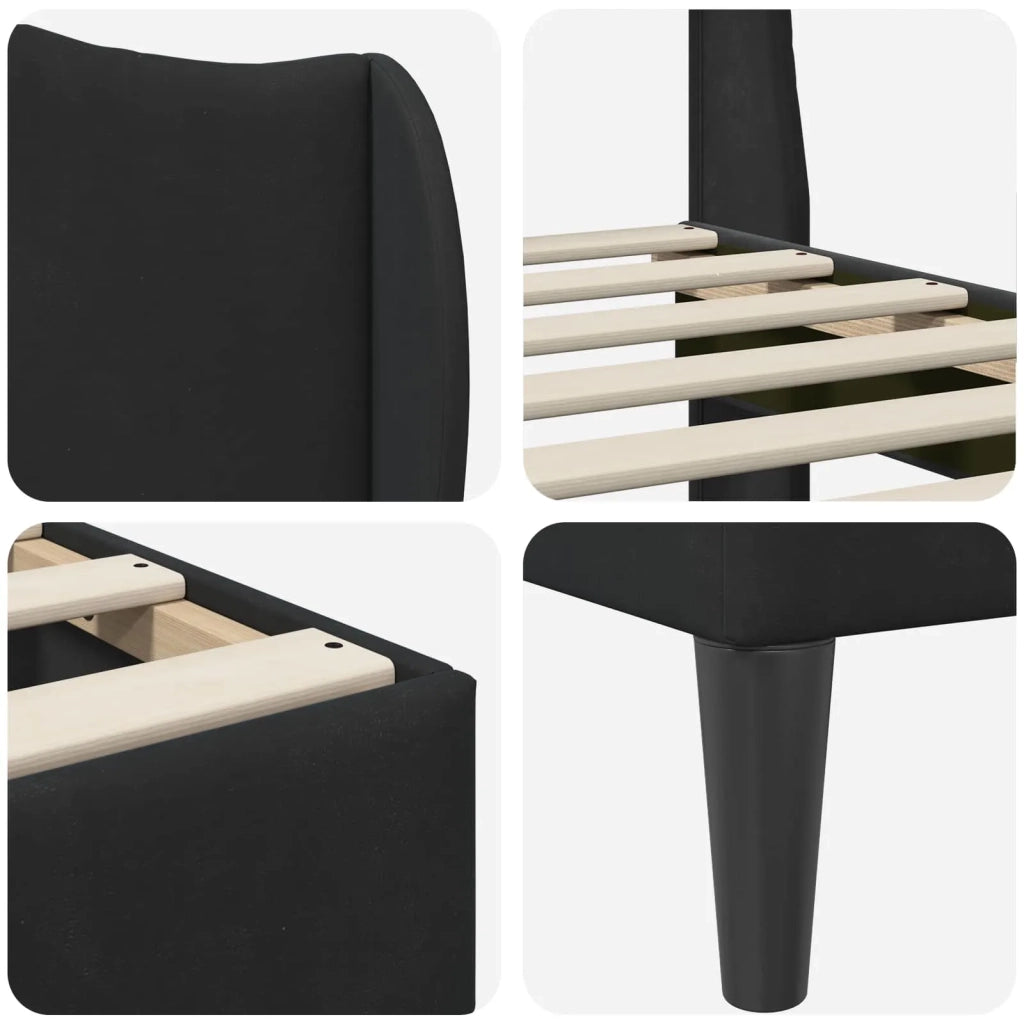 Struttura del letto con testiera Nero 100 x 200 cm Velluto 42027903