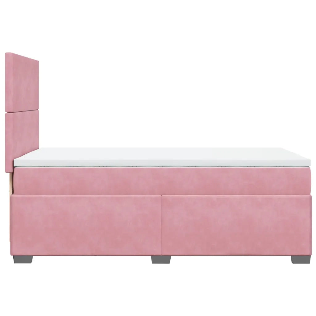Giroletto a Molle con Materasso Rosa 90x200 cm in Velluto 3290809