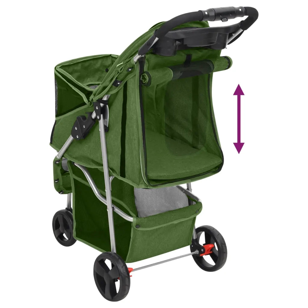 Passeggino per Cani Pieghevole Verde 80x46x98cm Tessuto Oxford CFW1627270