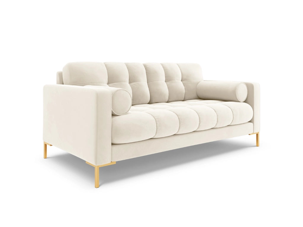 Cosmopolitan Design - Divano "Bali" 2 posti in velluto beige chiaro 