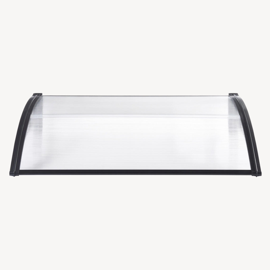 Pensilina per Ingresso Mellerud in Policarbonato 100 x 60 cm Trasparente / Nero [en.casa]