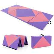 Tappetino da ginnastica pieghevole 240 x 117 x 5 cm comoda superficie imbottita chiusure a strappo similpelle viola 20_0014230