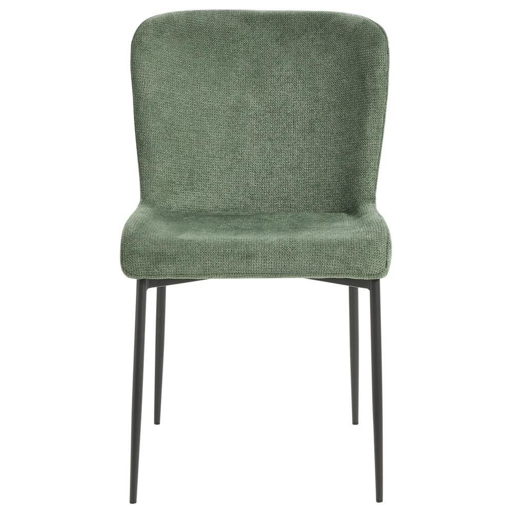 Set di 2 sedie da pranzo in tessuto poliestere con texture a maglia verde soggiorno e camera da letto