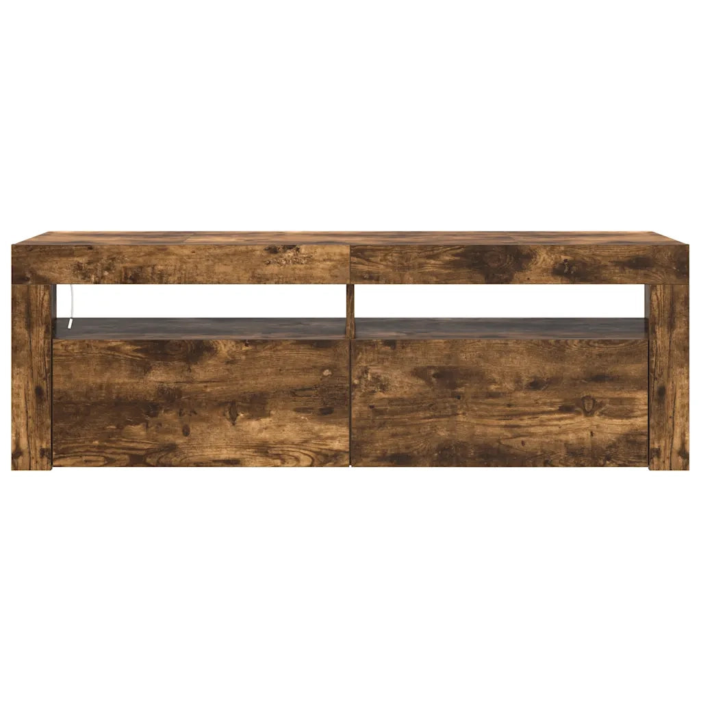 Mobile Porta TV con Luci LED Rovere Fumo 120x35x40 cm 815687