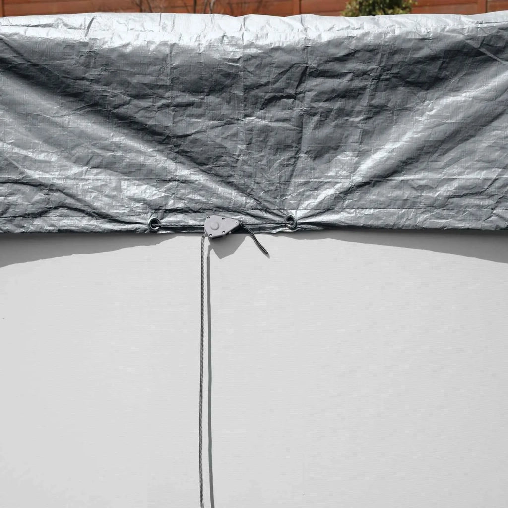 Bestway Copertura per piscina Ø4,57 m Rotondo Poliestere Grigio 42035727