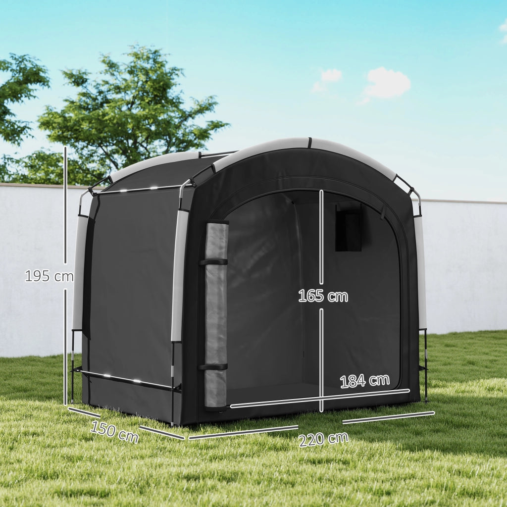Copertura per Biciclette Portatile ¨C zephmum ¨C Nero 220x150x195 cm