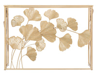 Console in Ferro Leaf 108x36,5x80 cm in Ferro MDF e Specchio Oro