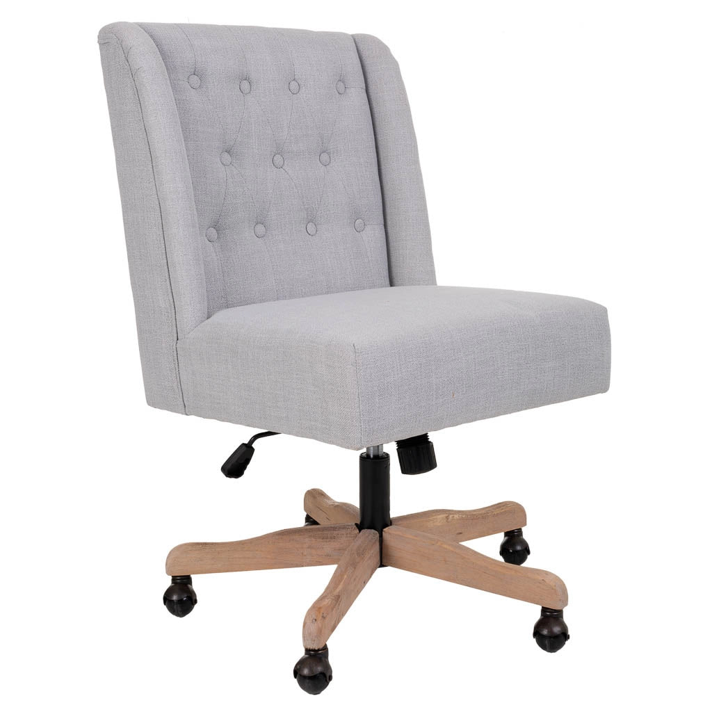 Sedia imbottita con ruote grigie 54x43x104h