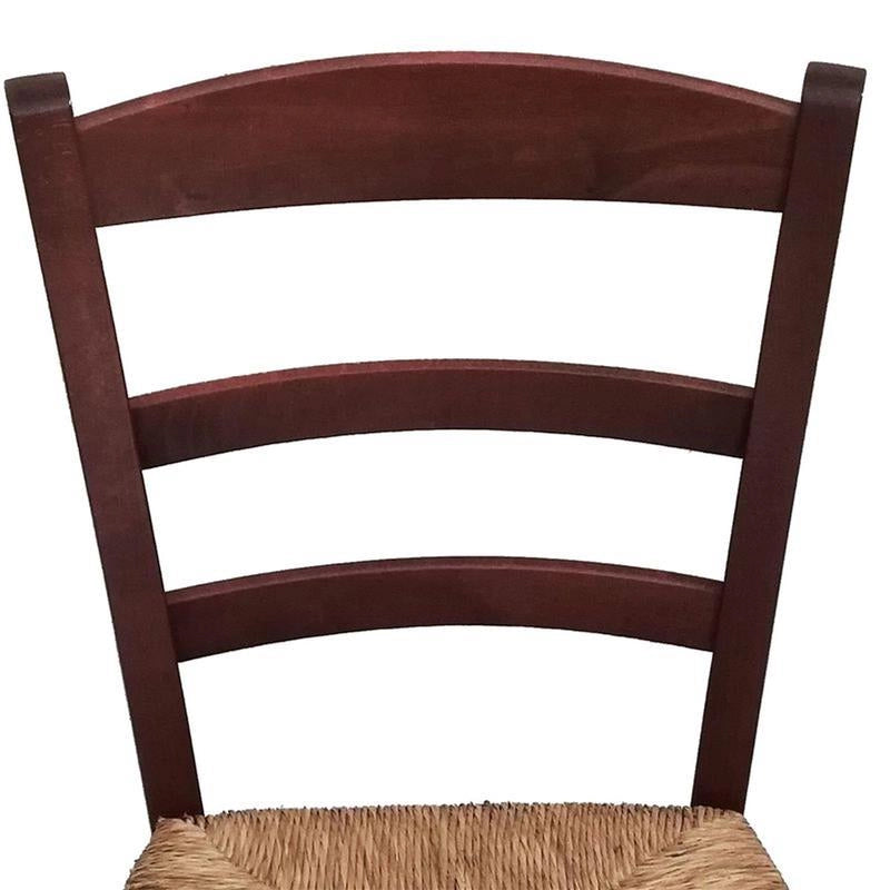 SEDIA IN LEGNO COLORE NOCE 45×45×85 CM MODELLO PAESANA CON SEDUTA IN PAGLIA GREZZA E SCHIENALE ALTO - 4PZ