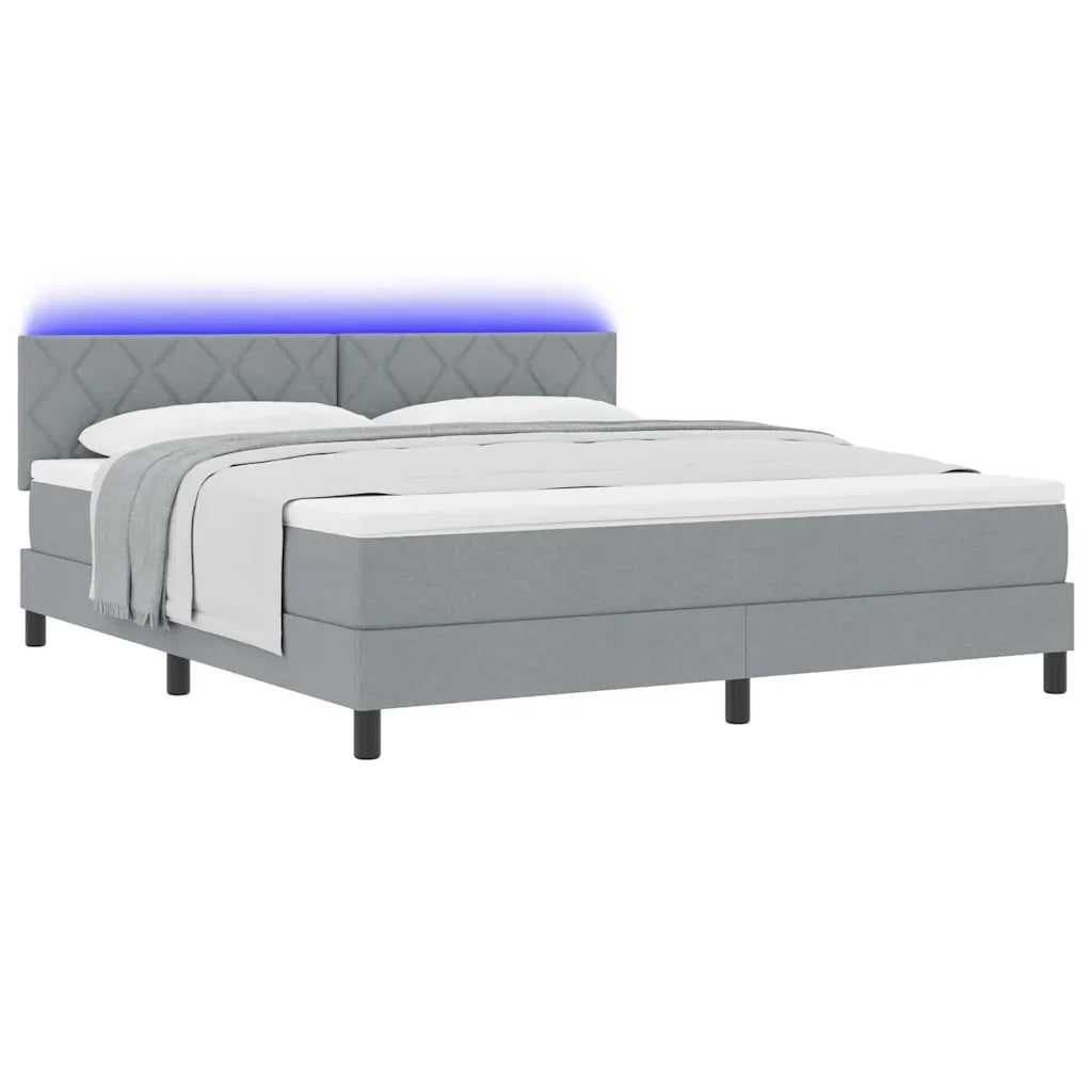 Letto a molle con materasso Grigio chiaro 180 x 200 cm Tessuto 3342303
