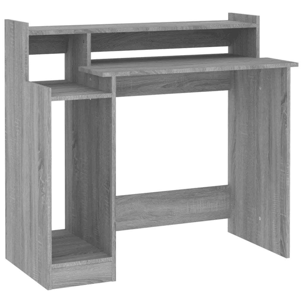 Scrivania con Luci LED Grigio Sonoma 97x45x90 cm in Multistrato 820476