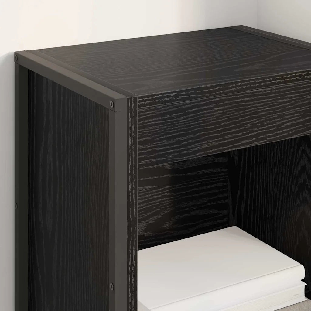 Armadio per Libri Rovere Nero 40 x 30 x 121 cm