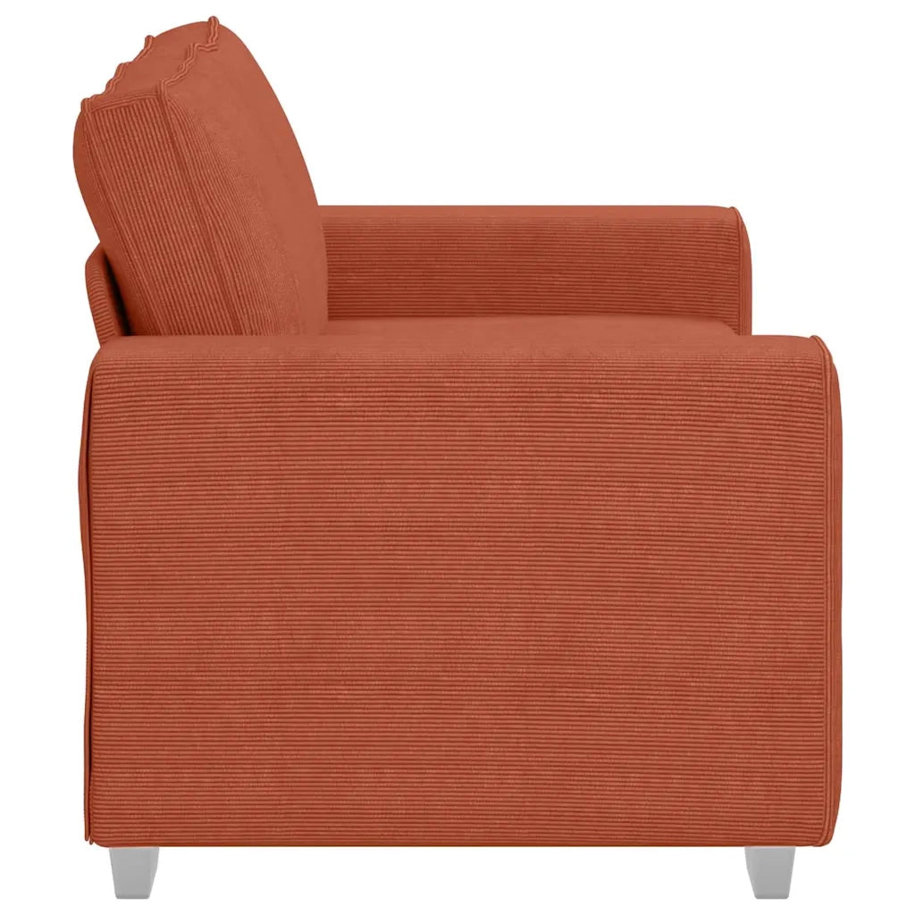 vidaXL Divano Divanetto Rosso Arancione 120 cm Tessuto Velluto a Coste