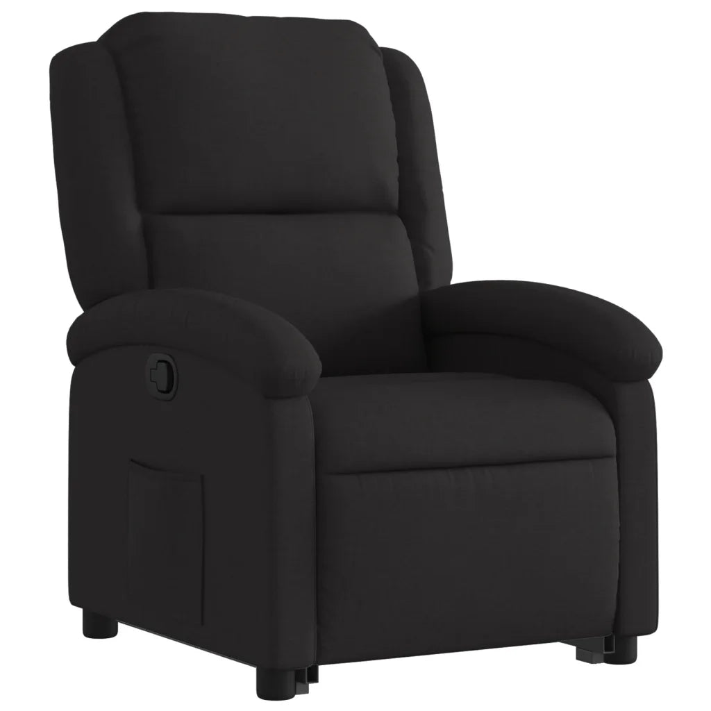 Poltrona Alzapersona Reclinabile Nera in Tessuto 3204166