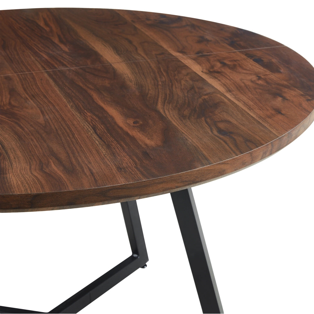 Tavolo da Pranzo per Sala da Pranzo; Stile Moderno; in MDF e Metallo; Noce; 110 x 110 x 75 cm