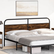 Testiera-Testata-Testiera Decorativa Rovere Fumo 190 cm in Acciaio e Legno Multistrato