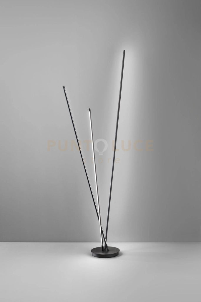 Piantana in metallo colore nero Twins LED 47W 3000K 3760Lm dimmerabile