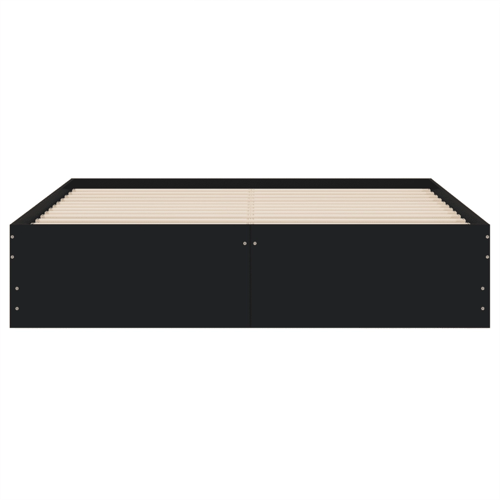 Giroletto con Cassetti-Struttura Letto con contenitore Nero 140x190 cm in Legno Multistrato 127781