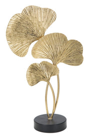 Scultura Foglie 24,5x10,5x40,5 cm in Ferro Oro