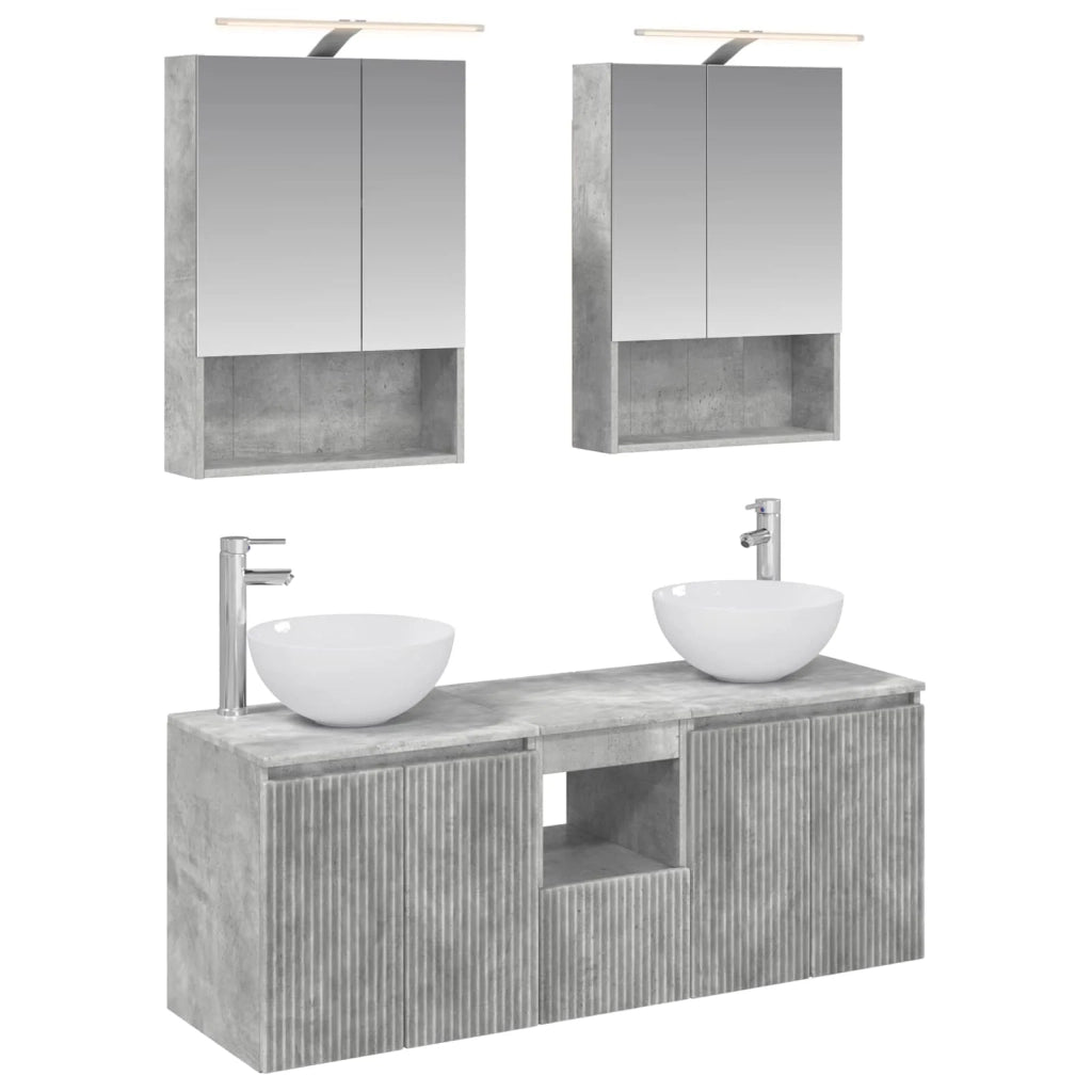 Set di Armadi da Bagno 5 pcs Grigio Cemento 50 x 14,5 x 70 cm 3406362