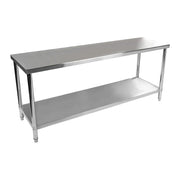 Tavolo da lavoro professionale in acciaio inox da cucina 200 x 60 cm 14_0003689