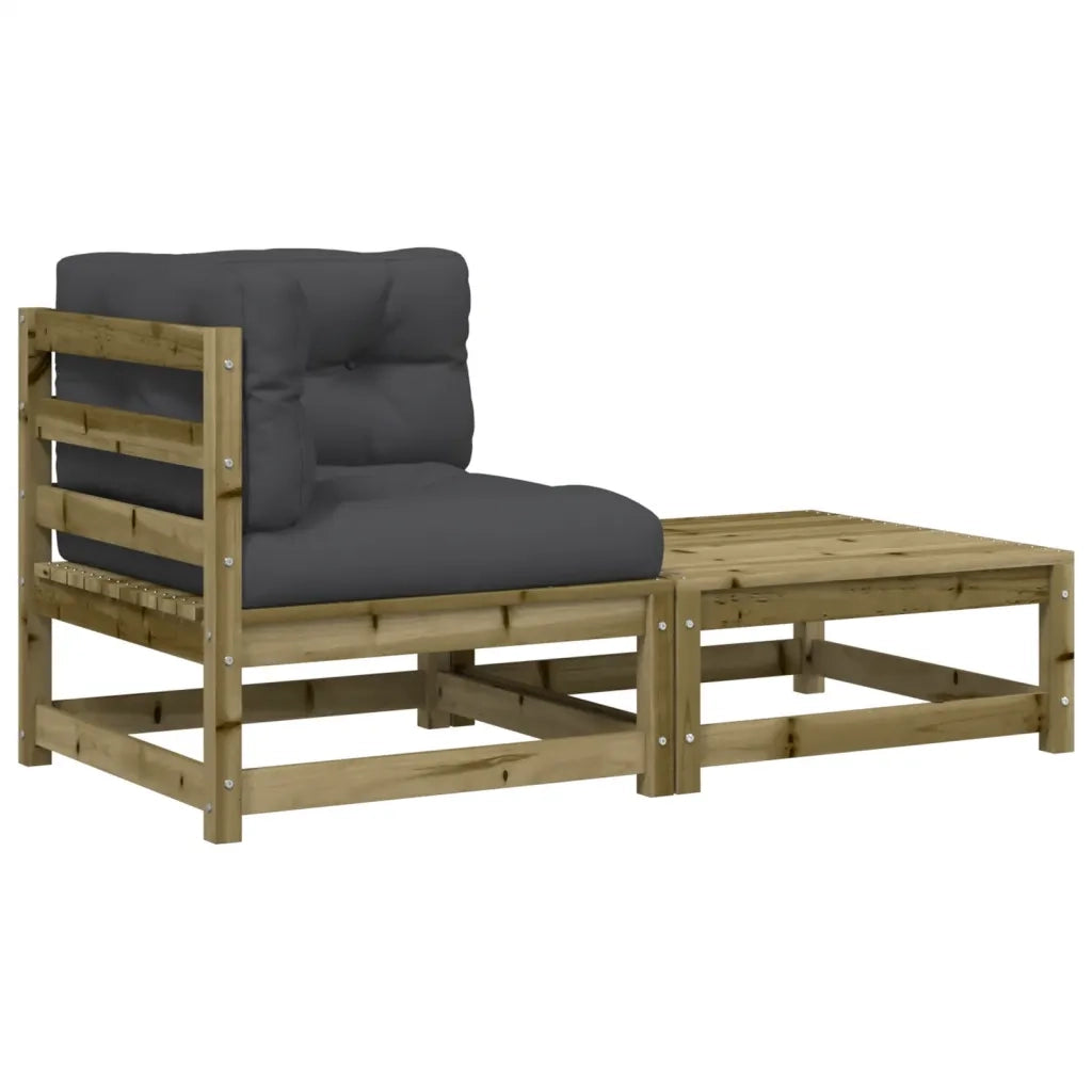 Divano Angolare da Giardino con Cuscini-Sofa da Giardino-Divanetto da esterno e Poggiapiedi 444141