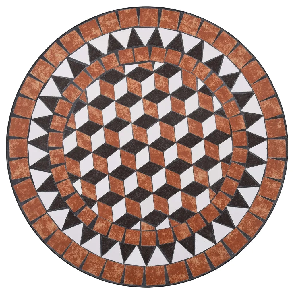 Tavolino da Bistrot con Mosaico Marrone 60 cm in Ceramica 46713