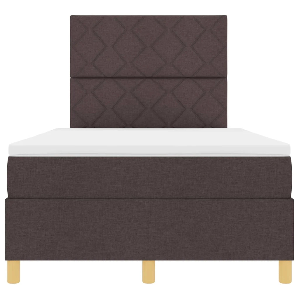Letto a molle con materasso Marrone Scuro 120 x 200 cm Tessuto 3339689