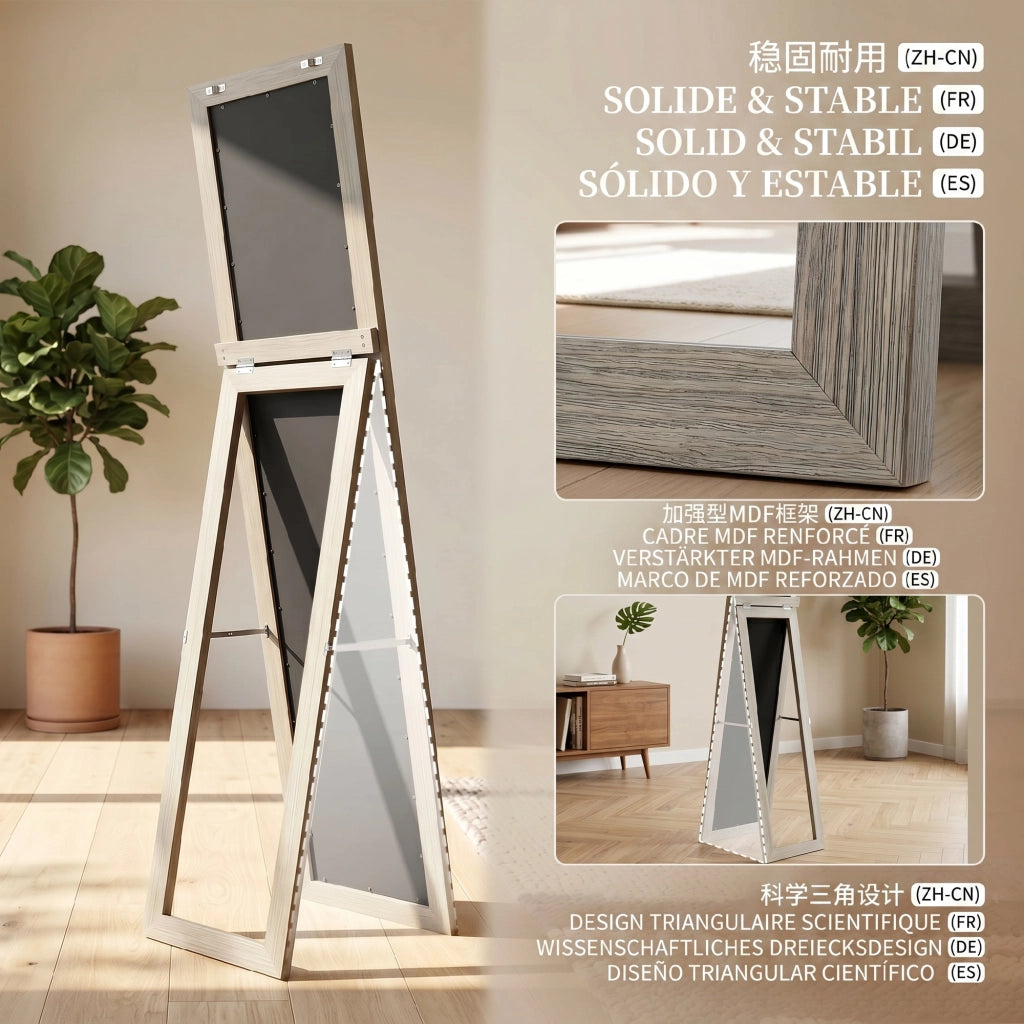 Specchio rettangolare ¨C Minimal ¨C grigio 37x157 cm