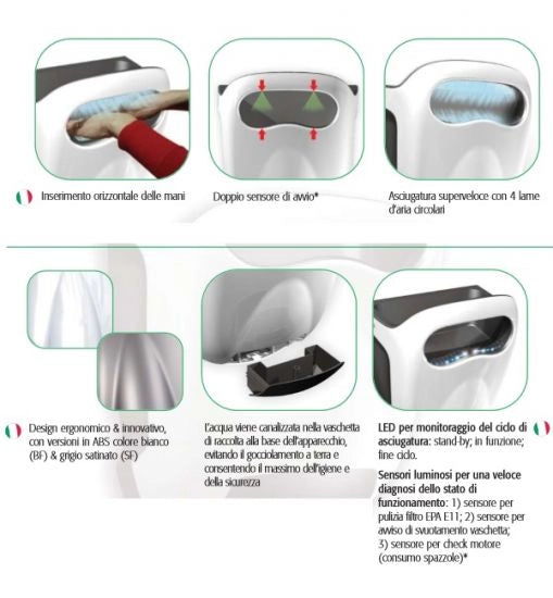 Asciugamani elettrico Vision Air BF PRO bianco