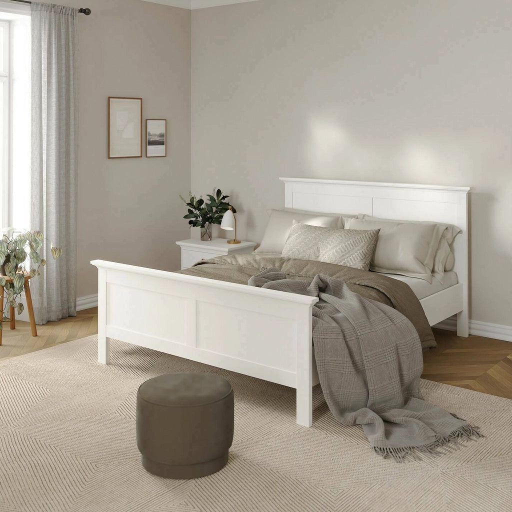 Letto piazza e mezza Armungia, Sommier per camera da letto, Giroletto per stanza, Struttura porta materasso, 213x172 h110 cm, Bianco