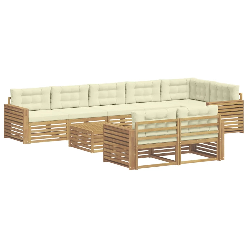 Set di divani da esterno 9 pcs Bianco e Crema 79 x 79 x 37 cm 3390730